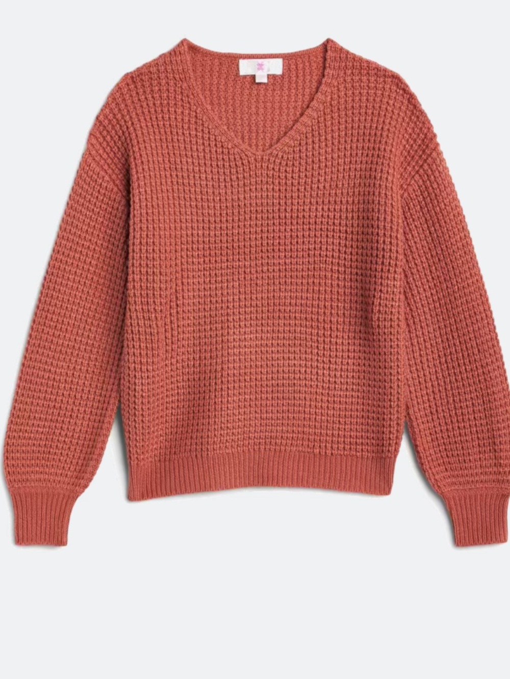 Chloe & Cyrus - Girls Tania V Neck Pullover Sweater. Size XXL. Orange